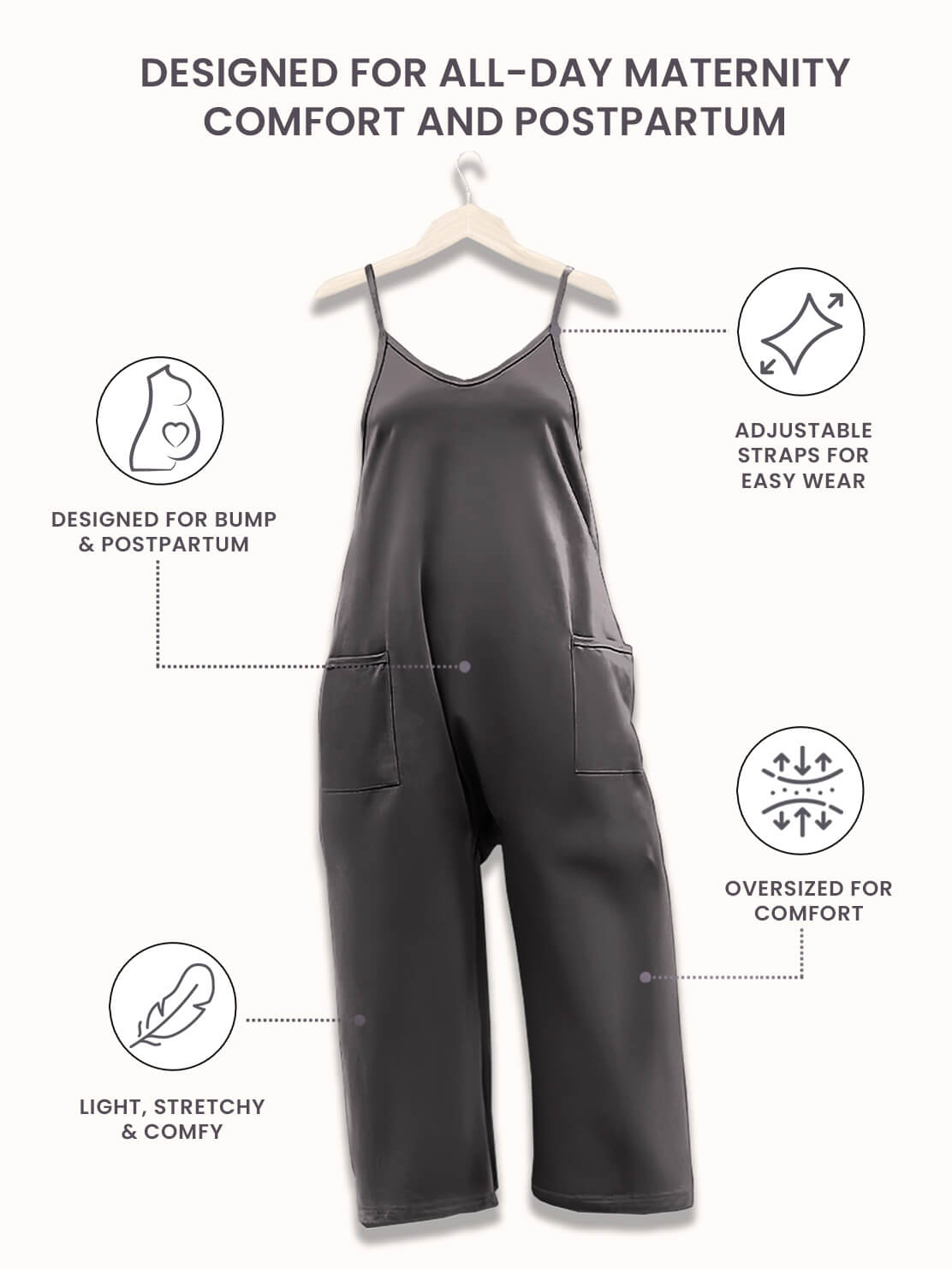 Avalance™| Oversized Maternity &amp; Postpartum Jumpsuit