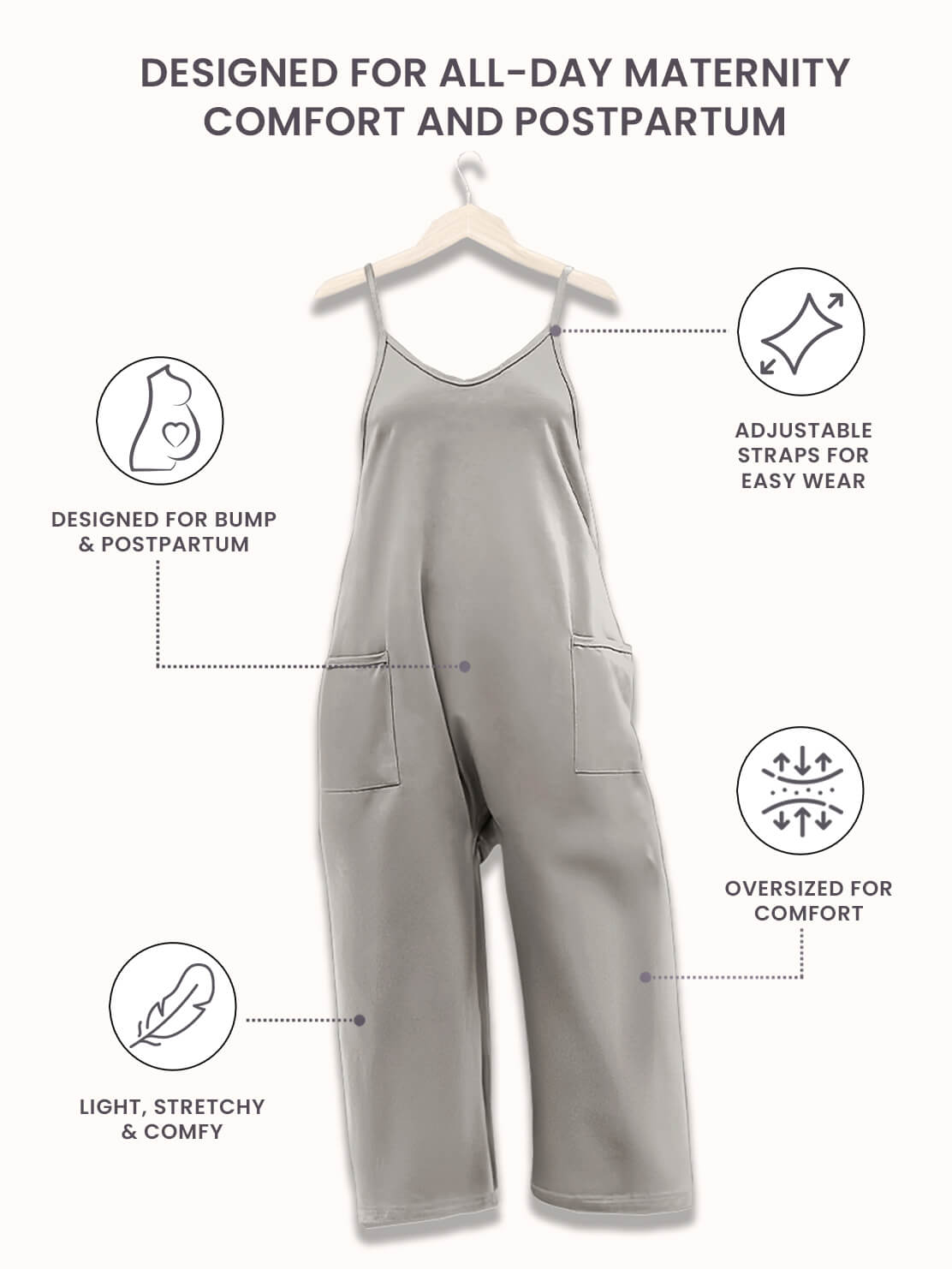 Avalance™| Oversized Maternity &amp; Postpartum Jumpsuit