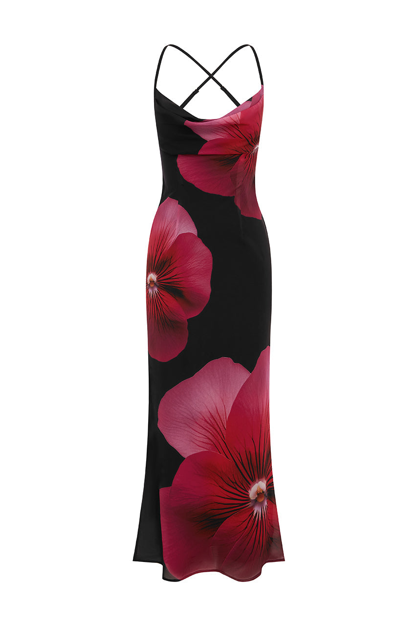 Avalance™| Pink Flower Maxi Dress