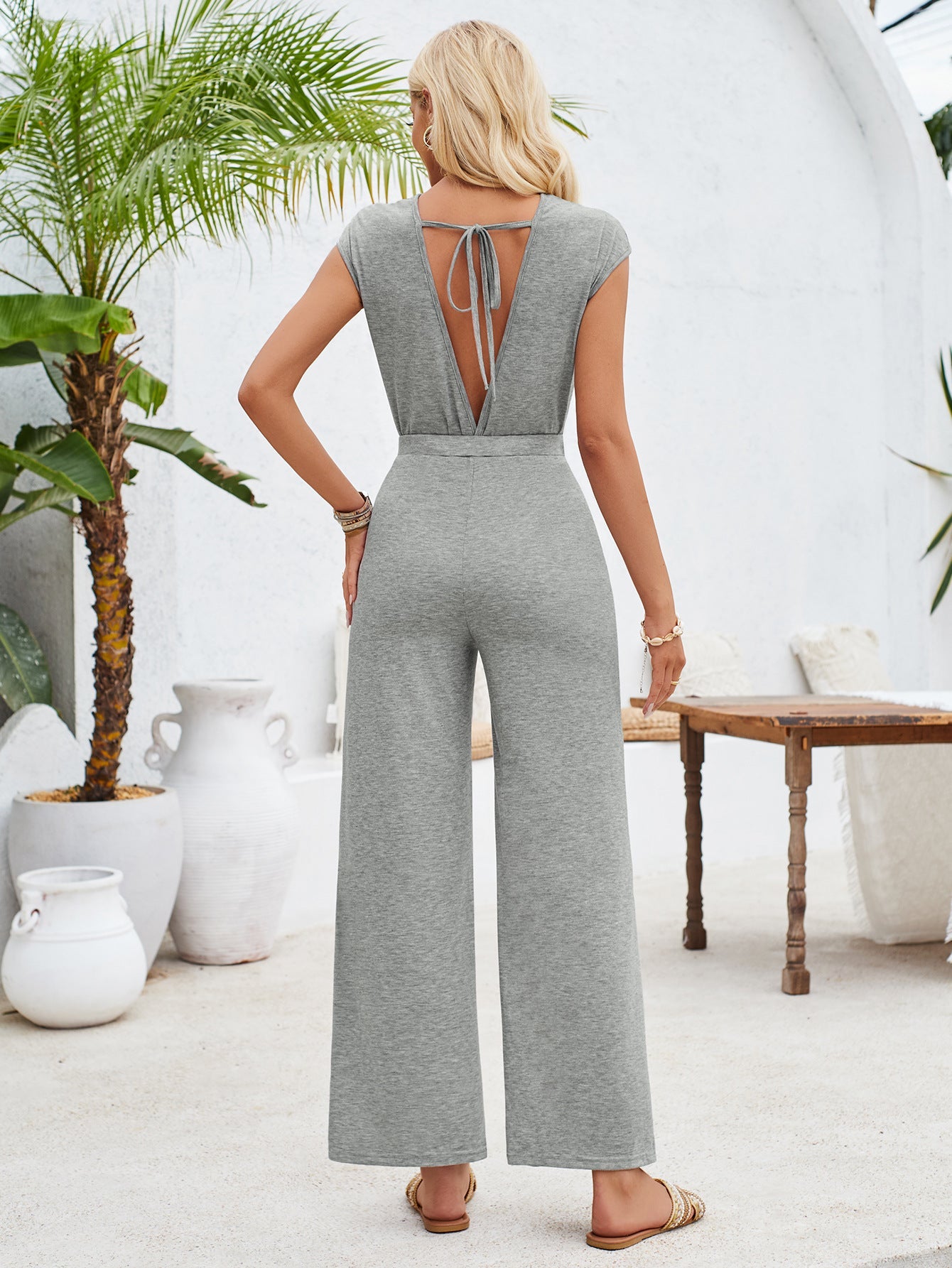 Avalance™| Solid Short Sleeve Knitted Jumpsuit