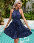 Avalance™| Elegant Polka Sleeveless Dress