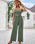 Avalance™| Slim Fit Solid Color Tube Top Jumpsuit