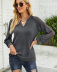 Avalance™| Waffle Lace Long Sleeve Top