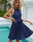 Avalance™| Elegant Polka Sleeveless Dress