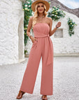 Avalance™| Slim Fit Solid Color Tube Top Jumpsuit