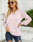 Avalance™| Waffle Lace Long Sleeve Top