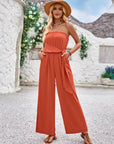 Avalance™| Slim Fit Solid Color Tube Top Jumpsuit