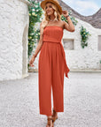 Avalance™| Slim Fit Solid Color Tube Top Jumpsuit