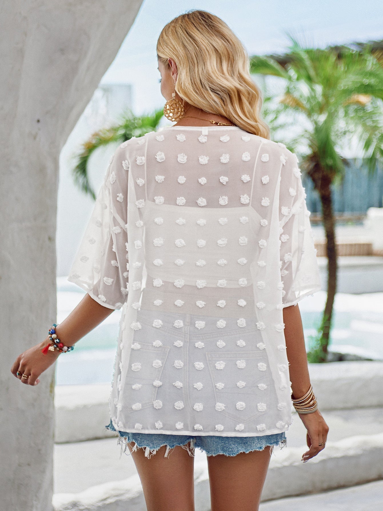 Avalance™| Swiss Dot Long Sleeves Cardigan