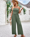 Avalance™| Slim Fit Solid Color Tube Top Jumpsuit