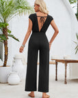 Avalance™| Solid Short Sleeve Knitted Jumpsuit