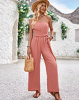 Avalance™| Slim Fit Solid Color Tube Top Jumpsuit