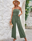 Avalance™| Slim Fit Solid Color Tube Top Jumpsuit