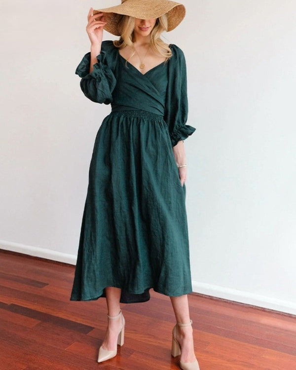 Avalance™| French Folded Sleeves Dress